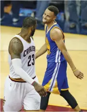  ?? — AP ?? A file photo of Cleveland Cavaliers’ LeBron James and Golden State Warriors’ Stephen Curry.