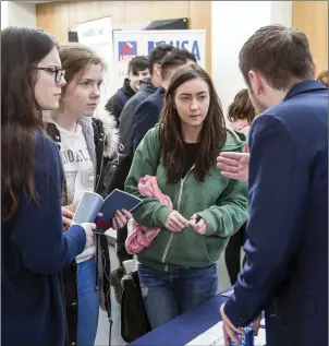  ??  ?? Students networking at the It Sligo Career’s Fair 2017 which took place on the campus last Wedensday afternoon.