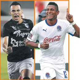  ??  ?? GOLEADORES. Ángel Tejeda y Carlo Costly estarán frente a frente en el partido entre Honduras y Olimpia.
