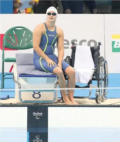  ??  ?? Sabine Weber-Treiber vor dem Start bei den Paralympic­s 2016 in Rio. Dort hatte sie noch Pech.