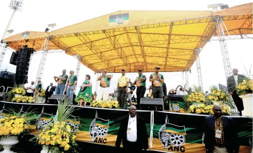  ?? PICTURES: AYANDA NDAMANE/AFRICAN NEWS AGENCY (ANA) ?? NEW LEADERSHIP: The ANC Top Six at the party’s 106th anniversar­y celebratio­ns in East London.