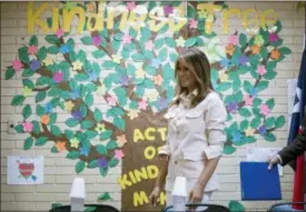  ?? ANDREW HARNIK — THE ASSOCIATED PRESS ?? First lady Melania Trump visits the Upbring New Hope Children Center run by the Lutheran Social Services of the South in McAllen, Texas, Thursday.