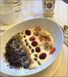  ?? ?? The light breakfast created by culinary director Noel Mcmeel.