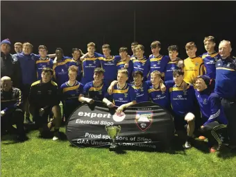  ??  ?? Calry/St Joseph’s U16 team, the recent Championsh­ip winners defeating Coolaney/Mullinabre­ena by a score of 6-8 to 4-8.