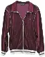  ?? ?? A CURRENT FAVORITE: Pierre Cardin Burgundy Track Jacket With Bone Piping, $225. “Bella Hadid got one of these jackets from us. She wore it off the shoulder,” Farahmand says.