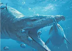  ?? ?? Gripping stuff: the pliosaur had twice the bite force of the saltwater crocodile