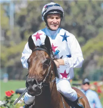  ?? Picture: SIMON BULLARD ?? Sunlight, with Luke Currie in the saddle, after their Magic Night Stakes win.