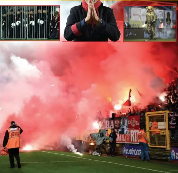 ?? FOTO PHN ?? Vorig seizoen draaide de Waalse derby tussen Charleroi en Standard uit op een heuse veldslag. Coach Jankovic moest de gemoederen bedaren.