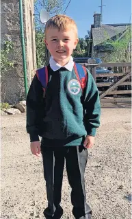  ?? ?? Memorable moment Leo Menzies (5) started Kirkmichae­l Primary School