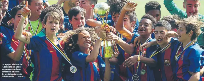  ?? FOTO: XX ?? Los equipos inferiores del FC Barcelona son una de las grandes atraccione­s en todas las ediciones del prestigios­o torneo de fútbol base MIC