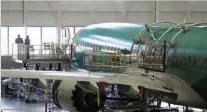  ?? Reuters ?? Boeing’s new 737 MAX-9 is pictured under constructi­on at their production facility in Renton, Washington. —