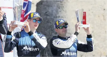  ??  ?? Evans and co-driver Scott Martin (r) have already scored two podiums during the 2019 campaign