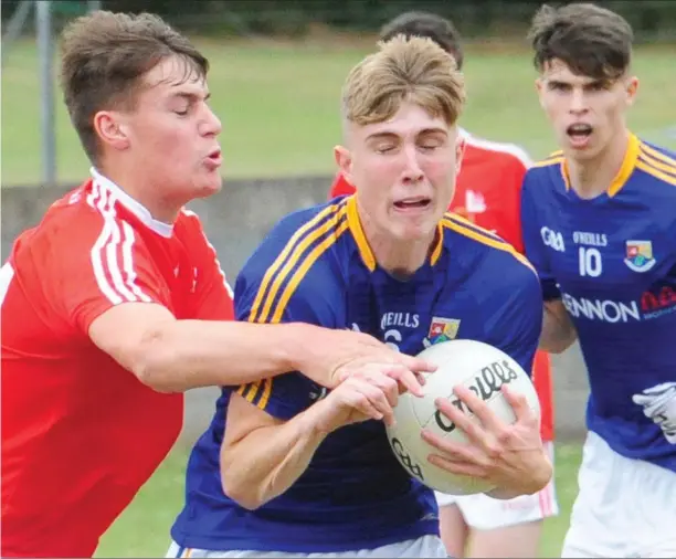  ??  ?? Longford, during the Leinster Minor Football Shield semi-final at Pairc Mhuire, Ardee. Pictures: Aidan Dullaghan