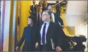  ?? AP/J. SCOTT APPLEWHITE ?? Sen. Al Franken leaves the Capitol with his wife, Franni Bryson, after his speech Thursday on the Senate floor.