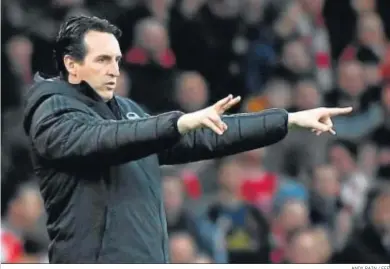  ?? ANDY RAIN / EFE ?? Unai Emery, en una imagen de su última etapa en la Premier League en el banquillo del Arsenal.