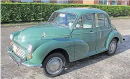  ??  ?? The four-door Morris Minor saloon is called Ivy, a relative newcomer to the Bryants' classic fleet as she arrived a mere 31 years ago in 1989!