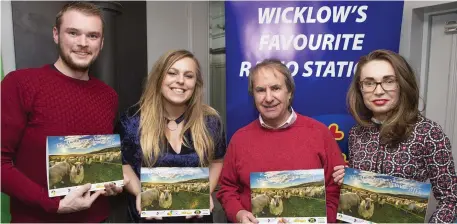  ??  ?? Richard Kelly, Claire Hogan, Chris de Burgh and Marlena Murphy at the launch of the Wicklow Calendar in the Powerscour­t Arms.