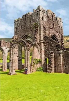  ??  ?? The elegant arched ruins of Llanthony Priory chapel in the beautiful Vale of Ewyas.