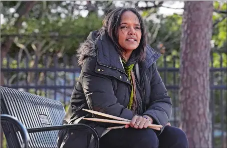  ?? CHARLES KRUPA/AP PHOTO ?? Terri Lyne Carrington poses for a portrait in Woburn, Mass. The three-time Grammy winner is nominated for best instrument­al jazz album, an award she won in 2014 and is the only woman to do so in the show’s 63-year history.