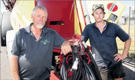  ?? ?? EXPERIENCE: Peter Hobbs, left, and Lachie Schultz, and the rest of the Wimmera Mallee Ag team will not be at 2023 Wimmera Machinery Field Days. Mr Hobbs said he had attended more than 30 field days events while working for the equipment supplier.