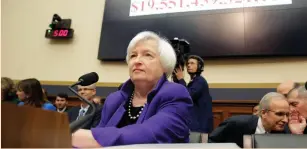  ?? (Joshua Roberts/Reuters) ?? FEDERAL RESERVE Chairwoman Janet Yellen prepares to testify before the House Financial Services Committee in Washington yesterday.