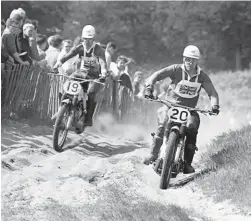  ??  ?? Below left: Brothers but competitor­s, Rickmans on track.