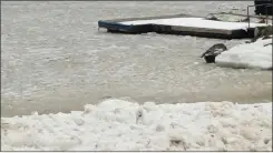  ?? (Photo: Arklow Rowing Club). ?? Ice formed on the Avoca River in Arklow