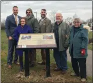  ?? BRIANA CONTRERAS — MORNING JOURNAL ?? Longtime Avon residents and members of the city’s Landmark Reservatio­n Commission, from left, Commission­er Clint Gault, Jean Fischer, Chairman Matt Smith, former Chairman Joe Richvalsky, President of Avon’s Historical Society Ralph White and Lois...