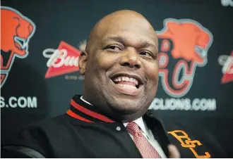  ?? JASON PAYNE ?? Former Stampeders defensive co-ordinator DeVone Claybrooks says he plans to forge the Lions into a dominant force in the CFL. “Other teams in the league should worry about us,” says B.C.’s new head coach.