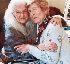  ??  ?? Reunited: Eileen Macken hugs her mother Elizabeth