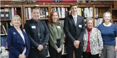  ?? Submitted photo ?? ■ From left are Hot Springs of Arkansas DAR Good Citizen Chair Martha Koon with Ben Capes of Malvern High School, Anna Fletcher of Hot Springs World Class High School, Jace Beckwith of Magnet Cove High School, Chapter Vice Regent Linda Jester, and Chapter Treasurer Karen Scroggins.