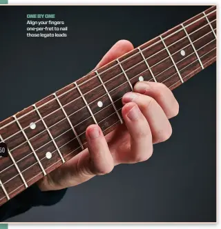  ??  ?? Align your fingers one-per-fret to nail those legato leads ONE BY ONE