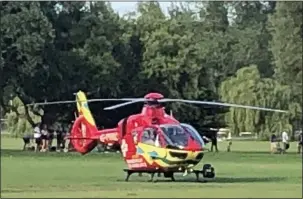  ??  ?? HELICOPTER RESCUE: Air ambulances flew the wounded to hospital