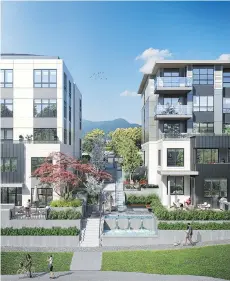  ??  ?? Green on Queensbury will comprise 164 residences in three four-storey buildings overlookin­g five acres of parkland.