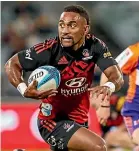  ?? GETTY IMAGES ?? Crusaders wing Sevu Reece is looking forward to tomorrow’s Super Rugby Pacific clash against the Fijian Drua in Christchur­ch.