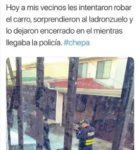  ?? CAPTURA DE PANTALLA DE TWITTER. ?? Uno de los vecinos hizo esta publicació­n en Twitter.