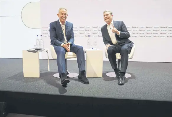  ?? PICTURE: STEFAN ROUSSEAU/PA ?? Tony Blair and Keir Starmer took part in the Tony Blair Institute for Global Change’s Future of Britain Conference in July last year