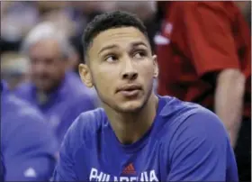  ?? RICK BOWMER - THE ASSOCIATED PRESS ?? 76ers No. 1 draft pick Ben Simmons will have a CT scan on his injured foot next week.