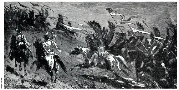  ??  ?? BELOW: The winged hussars’ menacing appearance terrified their opponents and spooked their horses