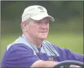  ?? PETE BANNAN - MEDIANEWS GROUP ?? West Chester football coach Bill Zwaan watches a practice last season. Zwaan was disappoint­ed but not surprised with the PSAC’s decision to suspend all sports in the fall due to the coronaviru­s pandemic.