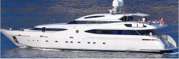  ??  ?? Luxury lifestyle: The businessma­n’s yacht Babylon, where he has lived since the split