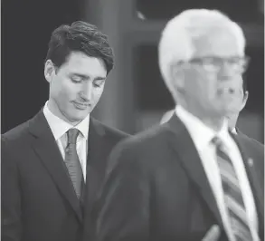  ?? TREVOR HAGAN / THE CANADIAN PRESS ?? PM Justin Trudeau in Winnipeg at a transit infrastruc­ture announceme­nt Tuesday.