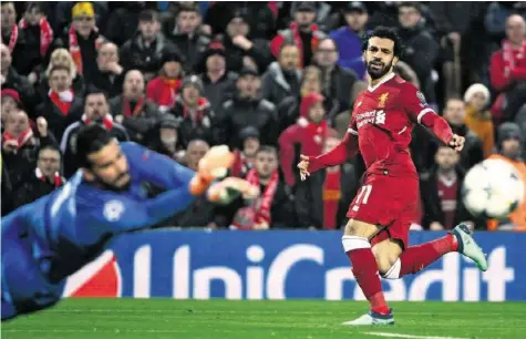  ?? AFP ?? Liverpools Mohamed Salah zeigte gegen die AS Roma mal wieder eine Galavorste­llung.