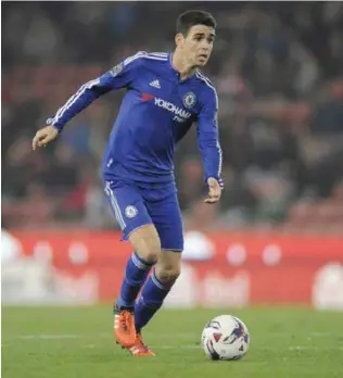  ??  ?? STOKE CITY: In this Tuesday, Oct 27, 2015 file photo Chelsea’s Oscar runs with the ball during the English League Cup Fourth Round soccer match between Stoke City and Chelsea at the Britannia Stadium. — AP
