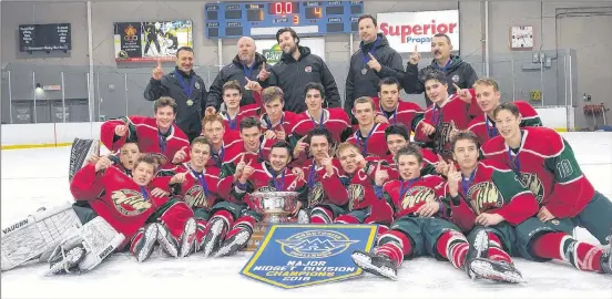  ?? SUBMITTED PHOTO ?? The Kensington Monaghan Farms Wild won the major midget division of the Monctonian Sunday in Moncton. Team members, front row, from left, are Simon Hughes, Chad Arsenault, Jack Campbell, Isaac Wilson, William Proud, assistant captain Zac Arsenault, assistant captain Dixon MacLeod, captain Ethan Beaulieu, Landon Clow, assistant captain Ryan Richards, Colby MacArthur and Keiran Gallant. Second row, Josh Smith, Reid Peardon, Duncan Picketts, Matthew McQuaid, Zach Biggar, Bennett MacArthur, Lucas Parsons and Kalib Snow. Third row, owner/manager Mike Gallant), assistant coach Duane Richards, goalie coach Nelson MacAulay, head coach Kyle Dunn and equipment manager David (Gonzo) Bernard. Missing was assistant captain Campbell Gallant.