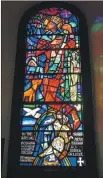  ?? 50_c06gigha04 ?? The window in honour of one of the church’s former ministers, Rev Kenneth MacLeod, depicts Psalmist King David.