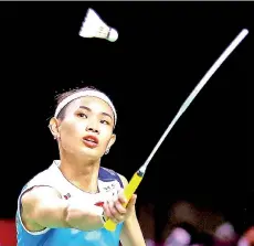  ?? - AFP photo ?? Tai Tzu-ying hitting a shot against India’s PV Sindhu.