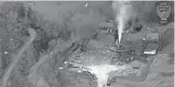  ?? SECTION PROVIDED BY OHIO STATE HIGHWAY PATROL AVIATION ?? A fracking explosion in Belmont County in February 2018 created one of the worst methane leaks in U.S. history.