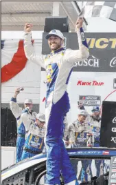  ?? Jeffrey Phelps The Associated Press ?? Chase Elliott’s victory Sunday at Road America gave Hendrick Motorsport­s its seventh victory in its last eight NASCAR Cup Series races.