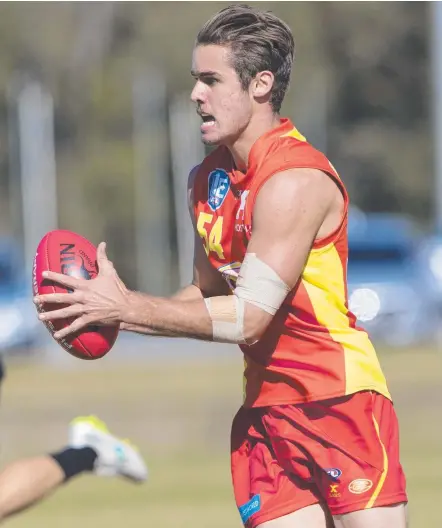  ?? Picture: TJ YELDS/NEAFL ?? Brodie Foster’s ball use and accurate kicking has come to the attention of NEAFL Rising Star judges.